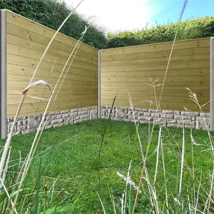 Ultimate Horizontal Tongue & Groove Fence Panel (Pack of 4) Width: 6ft (183cm) x Height: 4ft Interlocking Planks Fully Framed