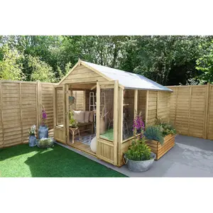 4Life 8x10 Pressure Treated Double Door Apex Summerhouse Yes