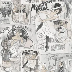 Galerie Nostalgie Silver Grey Champagne Posters Smooth Wallpaper