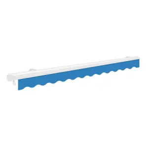 Primrose Awnings 4.0m x 3.0m Retractable Electric Half Cassette Azure Blue Awning Outdoor Patio Canopy