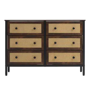 Rattan Storage Cabinet with 6 Drawers