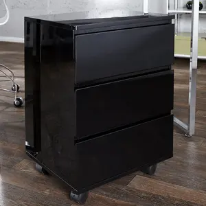 Dunbar 47cm Wide 3 -Drawer Mobile File Cabinet Black