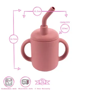 Tiny Dining - Baby Silicone Suction Feeding Set - Dusty Rose - 3pc