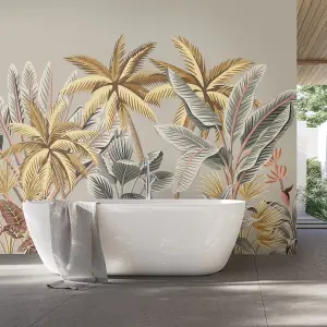 Origin Murals Tropical Palm Trees Grey Matt Smooth Paste the Wall 300cm wide x 240cm high