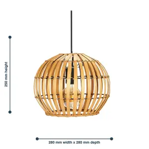 First Choice Lighting Lorisa Bamboo Natural Pendant Lightshade