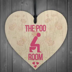 Red Ocean The Poo Room Bathroom Toilet Friendship Home Gift Hanging Plaque Funny Door Sign