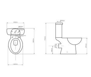 SunDaze White Ceramic Close Coupled WC Modern Toilet with Soft Close Seat