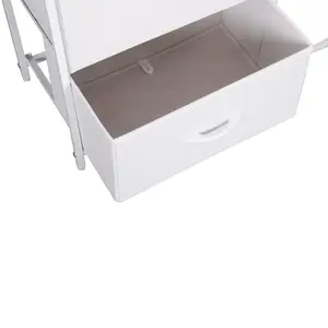 White Chest Of Drawers With Metal Frame, 10 Large Deep Fabric Drawers Organiser Storage