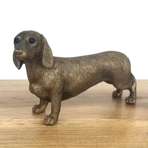 Dachshund figurine from the Leonardo Reflections Bronzed range, gift boxed.