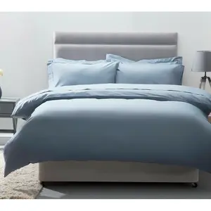 Cotton Solid Colour Duvet Cover Set with Pillowcases Storm / King Duvet Cover + 2 Standard Pillowcases