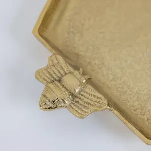 Melody Maison Gold Hexagon Honeycomb Bumblebee Tray