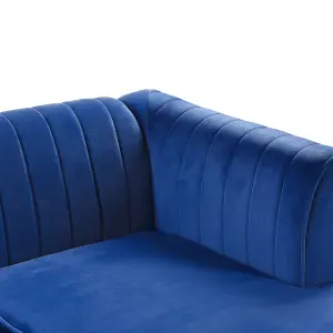 Corner Sofa TIMRA Navy Blue Velvet Left Hand