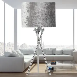 First Choice Lighting Grey Crushed Velvet 25cm Pendant Lightshade