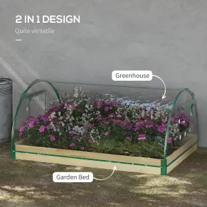 Outsunny Raised Garden Bed with Greenhouse Roll Up Windows 115 x 80 x 54 cm