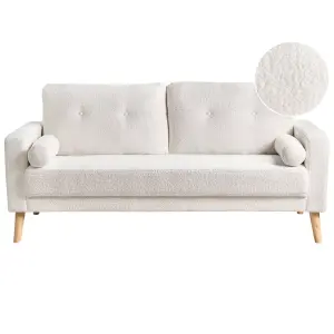 2 Seater Teddy Sofa Off-White KALMAR