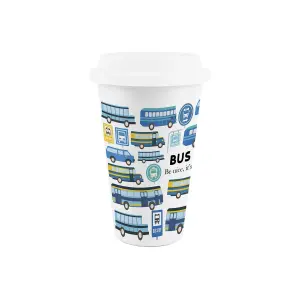 Bus Driver Ceramic Travel Mug - Novelty Public Transport & Driving Themed Gifts - Double-Walled Insulated Hot/Cold Drinks Cup