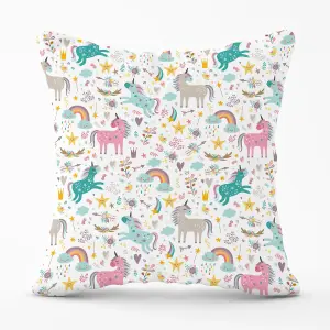 Unicorn And Rainbows Outdoor Cushion 45cm x 45cm