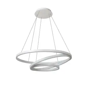 Lucide Triniti Modern Pendant Light 80cm - LED Dim. - 3000K - White