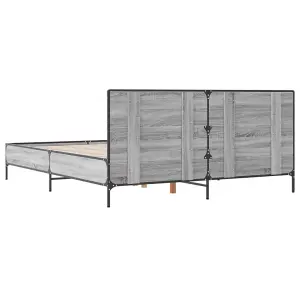 Berkfield Bed Frame without Mattress Grey Sonoma 135x190 cm Double