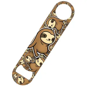 Grindstore Cute Sloth Jumble Bar Blade Bottle Opener Brown (One Size)