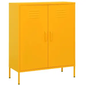 Berkfield Storage Cabinet Mustard Yellow 80x35x101.5 cm Steel