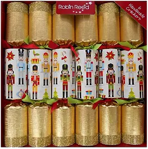 Robin Reed Christmas Crackers - Traditional Nutcracker - 12 Inch - 6 Pack