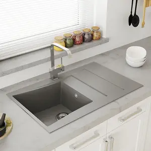 Astini Xeron 1.0 Bowl Grey SMC Synthetic Reversible Kitchen Sink & Waste