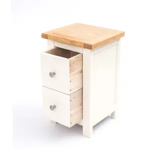 Gerry 2 Drawer Bedside Table Off-White