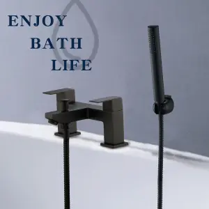 Bath Taps with Shower,  Black Bathroom Shower Tap Tub Mixer Tap Bath Filler Tap