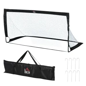 HOMCOM Football Goal Folding Outdoor with All Weather Net 6'x3' Black