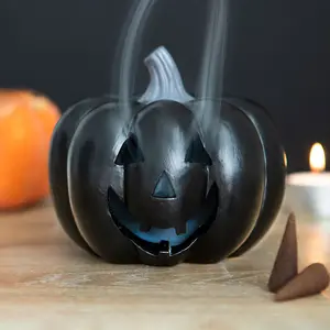 Something Different Pumpkin Incense Cone Holder Black (One Size)