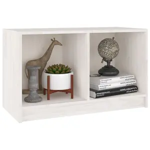 Berkfield TV Cabinet White 70x33x42 cm Solid Pinewood