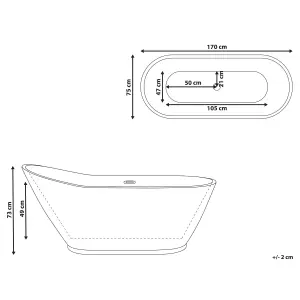 Freestanding Bath White 1700 x 750 mm LONDRINA