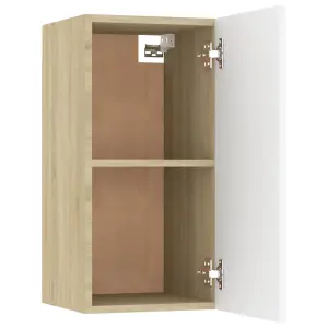 Berkfield TV Cabinets 2 pcs White and Sonoma Oak 30.5x30x60 cm Engineered Wood