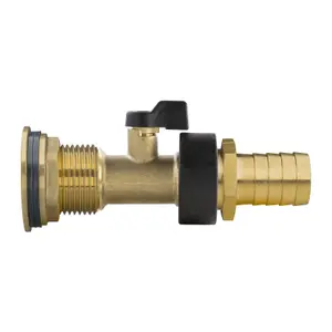 Water Butt Replacement Tap BRASS Metal Lever UK Bib Outlet Barb Quick Hosepipes  Brass Valve 3/4 BARB 1"