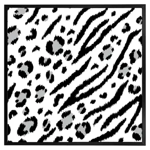 Zebra & leopard print (Picutre Frame) / 30x30" / Grey