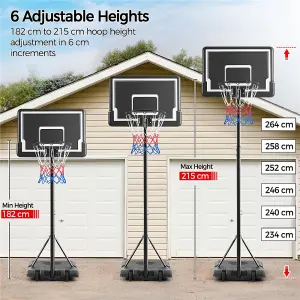 Yaheetech Portable Basketball System with Adjustable Pole 82cmL x 59.5cmW