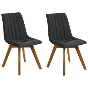 Set of 2 Dining Chairs CALGARY Black