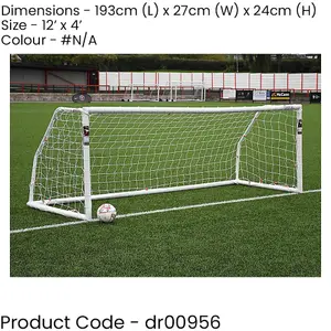 12 x 4 Feet Match Approved Football Goal Posts & Net - All Weather Outdoor Rated