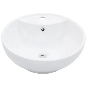 Wash Basin with Overflow 46.5x18 cm Ceramic White