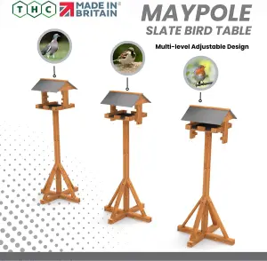 Maypole Bird Table with Slate-Effect Roof