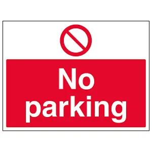 No Parking Prohibition Access Sign - Rigid Plastic - 400x300mm (x3)