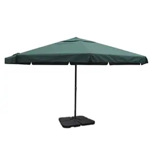 Aluminium Umbrella with Portable Base Green