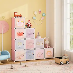 COSTWAY 12-Cube DIY Kids Wardrobe Children's Closet Storage Organizer