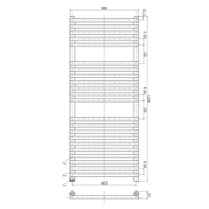 Sutton Chrome Heated Towel Rail - 1200x500mm