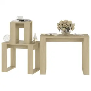 Gobao Nesting Tables 3 pcs Engineered Wood (Set of 3) White / Black