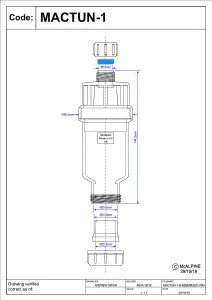 McAlpine Tundish with Self Close Valve 15mm Inlet x 22mm Outlet   MACTUN-1