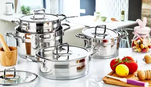 Rozi Safir Collection 8-piece Stainless Steel Cookware Set