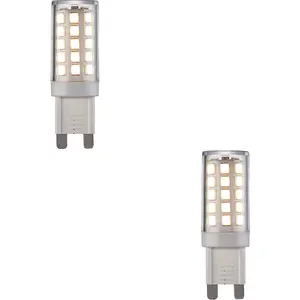 2 PACK Clear & White 3.5W G9 SMD LED Light Bulb - Non-dimmable Cool White - 400lm 4000k