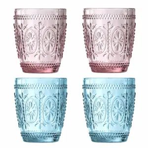 Lim 280ml Drinking Glass Set (Set of 4) Pink / Blue